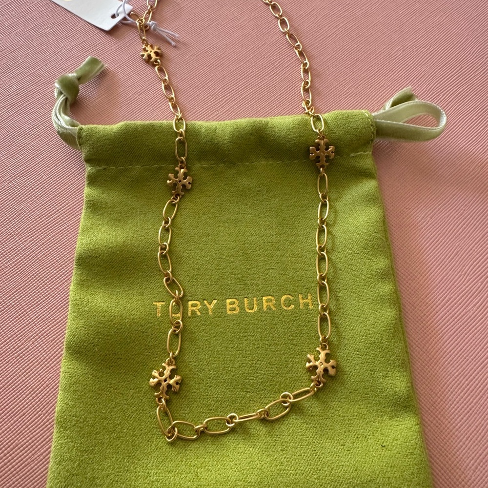 Tory Burch Gold Logo Link Necklace